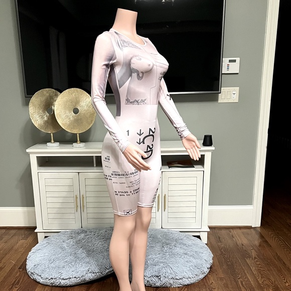 “Distraction” Spandex Jumpsuit. Size Sm. Great Stretch & Perfect Fit! Like New. - Picture 3 of 5